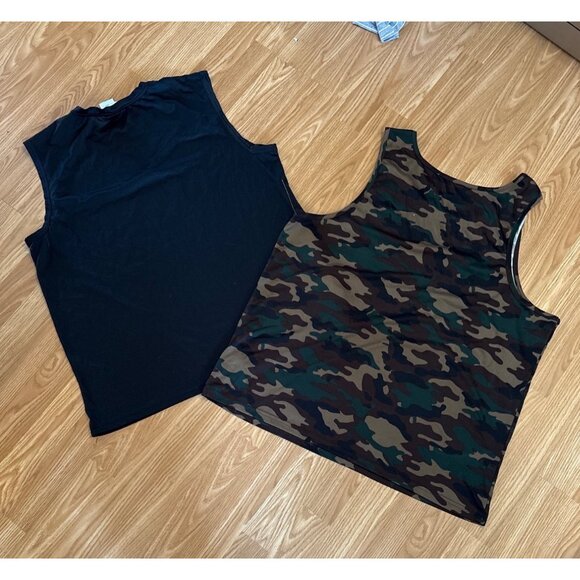 Batman Tank Top Lot Mens Sleeveless XL Camo & Black Train Hard Gym Work Out - Picture 8 of 8